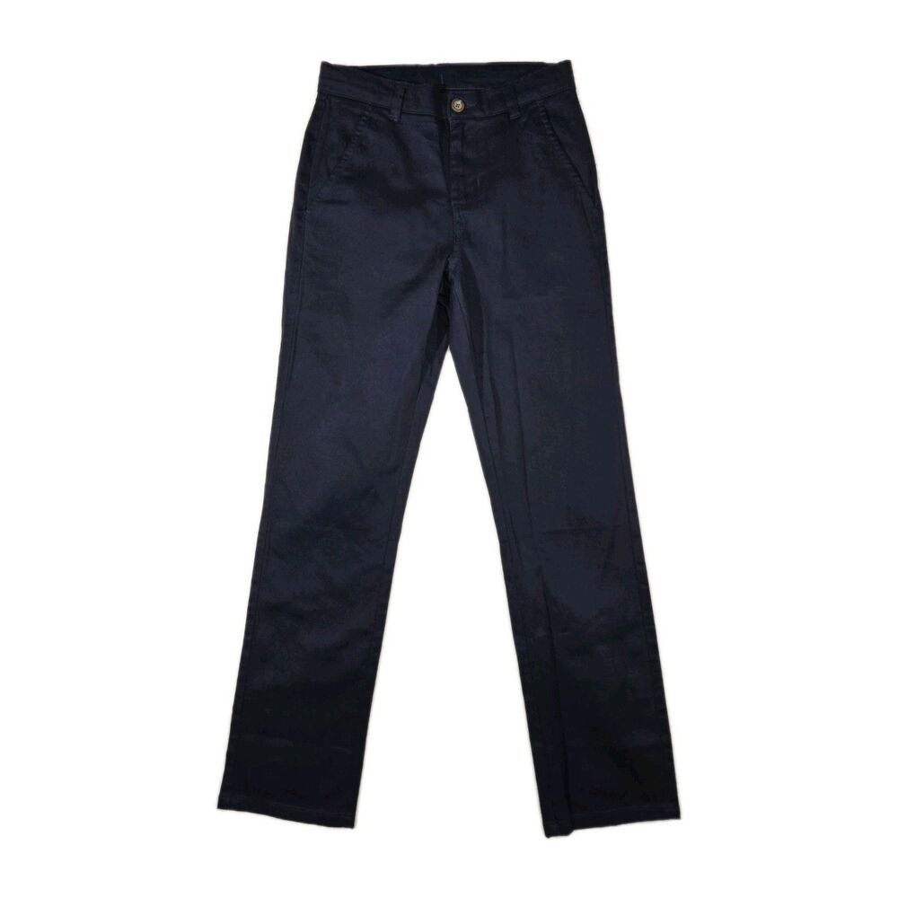 Boys IZOD Slim Size 14 Blue Pants Adjustable Waist 26x28.5 School Wear